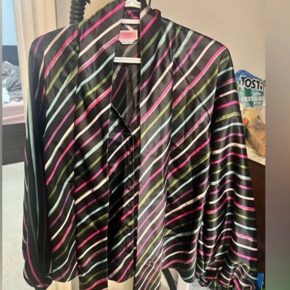 kate spade Party Stripe Tie-neck Shirt blouse top size medium nwot - Picture 8 of 8